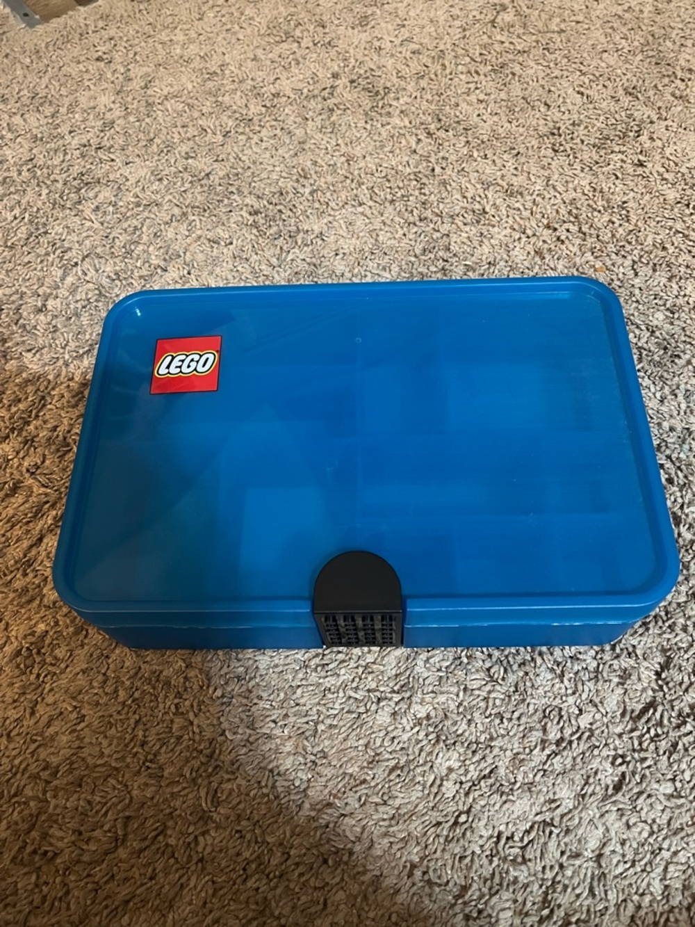 Lego Bright Blue Brick Storage Case with Black Snap